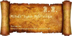 Mihályko Mónika névjegykártya
